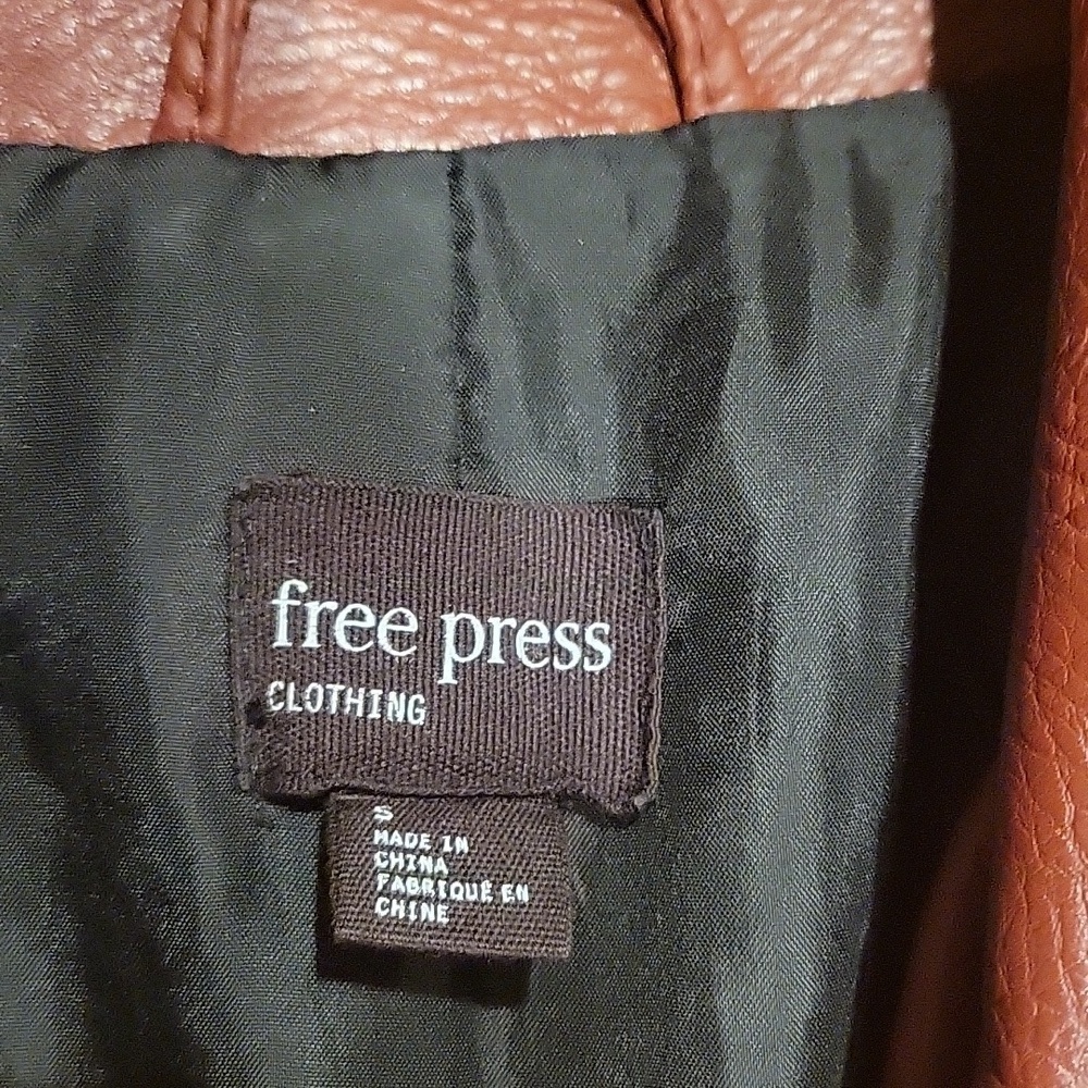 FREE PRESS Motorcycle Jacket Vegan Leather Notch Collar sz small - Picture 8 of 12